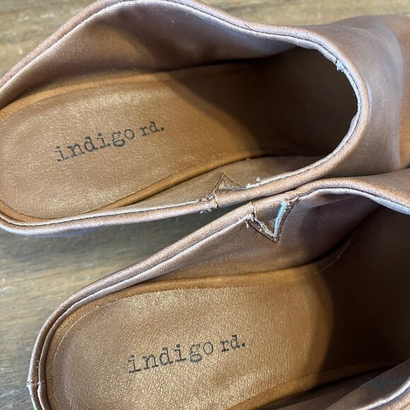 Indigo Rd Shoes Womens 8M Casual Slip On Clog Bootie Brown Faux‎ Leather Heel - Picture 6 of 11